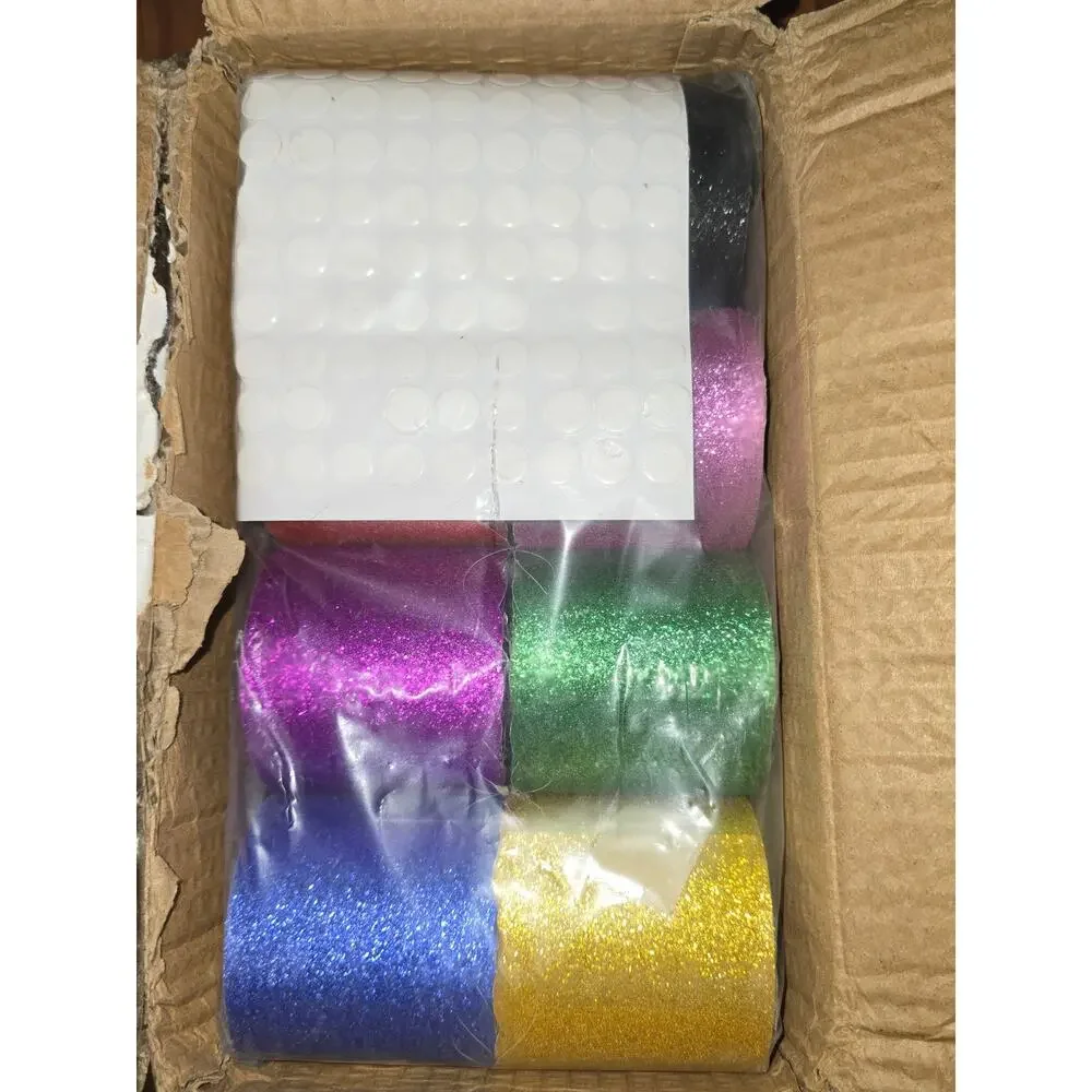 8 Rolls 262.4 Ft Glitter Bulletin Board Borders Colorful Scalloped Trim s13